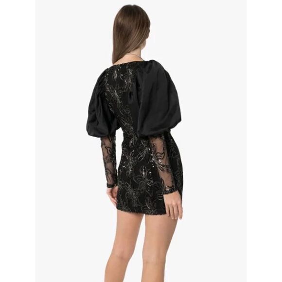 Rotate Sequin Embellished Puff Shoulder Mini Dress EU36/US4 - Picture 6 of 12